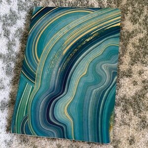 Tourquoise and Gold Abstract Swirl Writers Journal Notebook NWT app 175 pgs